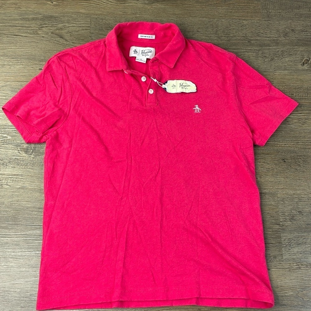 Vintage Original Mens Penguin Polo Shirt Heritage Slim Fit by Munsingwear Pink M